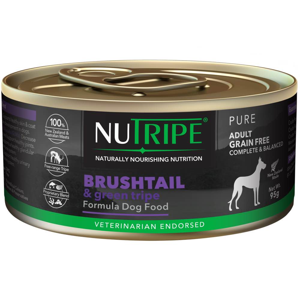 10% OFF: Nutripe Pure Brushtail & Green Tripe Canned Dog Food 95g - Kohepets