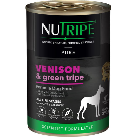 Nutripe Pure Venison & Green Lamb Tripe Canned Dog Food 390g
