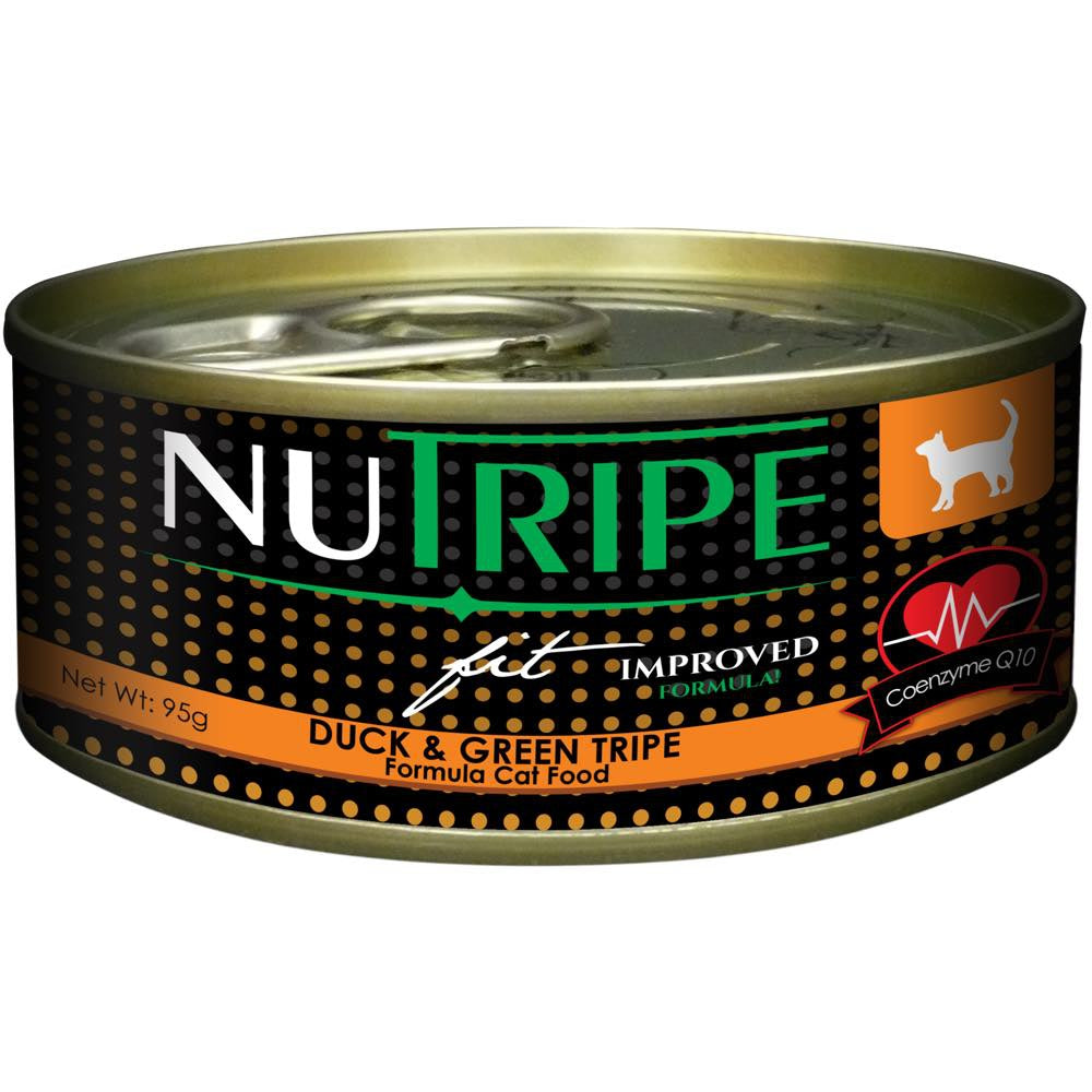 Nutripe Fit Duck & Green Tripe Canned Cat Food 95g - Kohepets