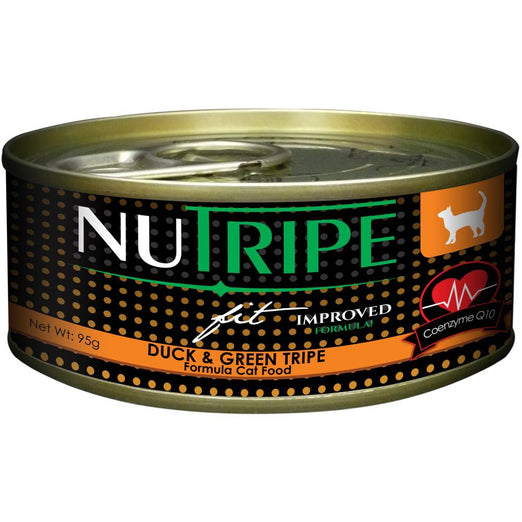 Nutripe Fit Duck & Green Tripe Canned Cat Food 95g - Kohepets