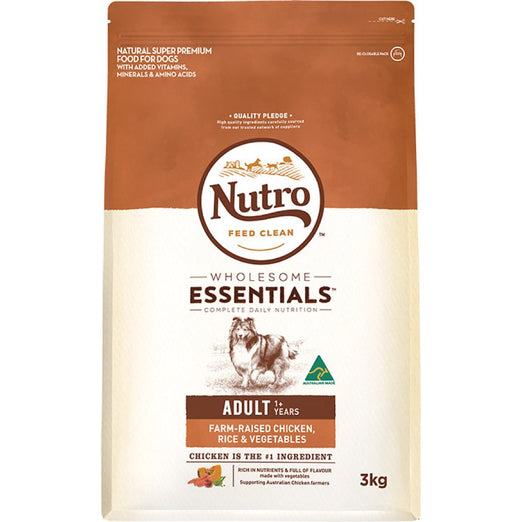 Nutro Wholesome Essentials Chicken, Rice & Vegetables Adult Dry Dog Food 3kg - Kohepets