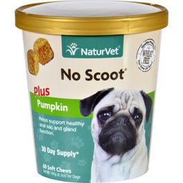 20% OFF: NaturVet No Scoot for Dogs Plus Pumpkin Soft Chew Cup 60 count - Kohepets