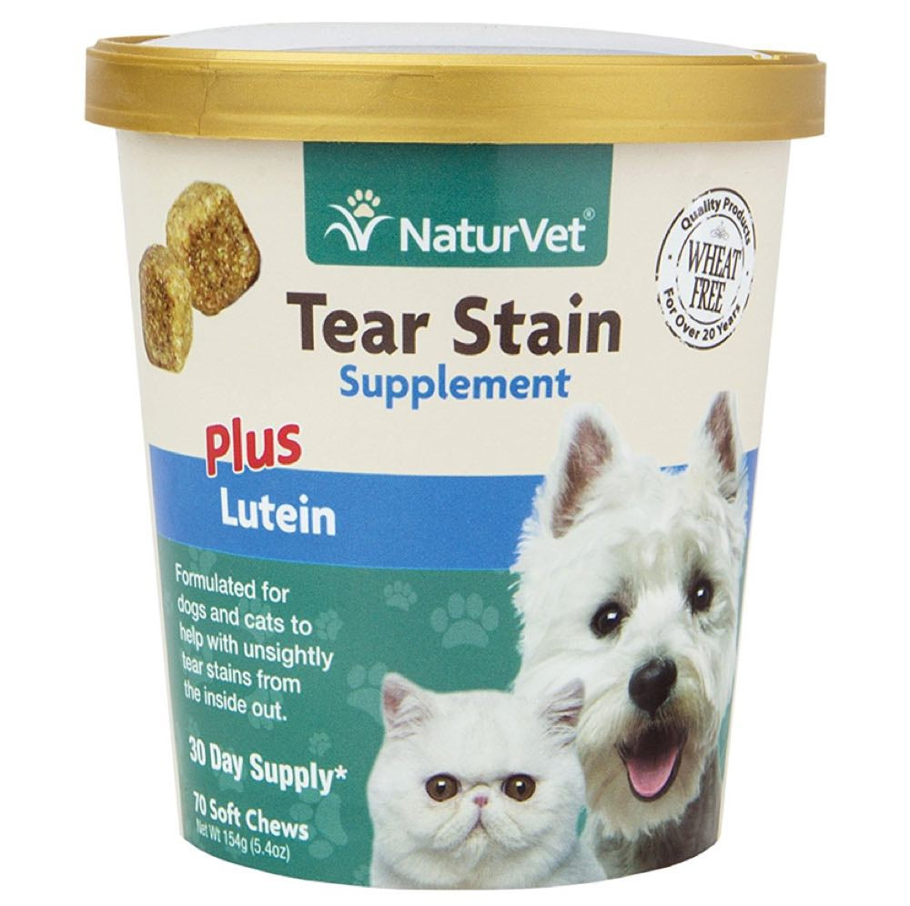 20% OFF: NaturVet Tear Stain Supplement Plus Lutein Soft Chew Cup For Dogs & Cats 70 count - Kohepets