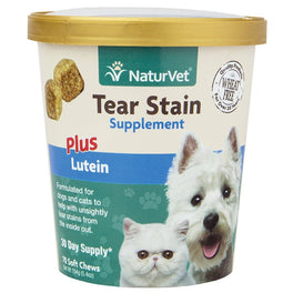 20% OFF: NaturVet Tear Stain Supplement Plus Lutein Soft Chew Cup For Dogs & Cats 70 count - Kohepets