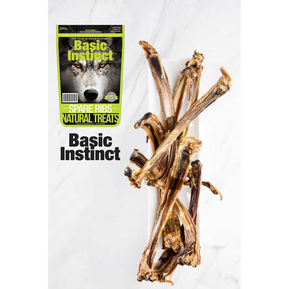 Basic Instinct Spare Ribs Natural Dog Treats 500g - Kohepets