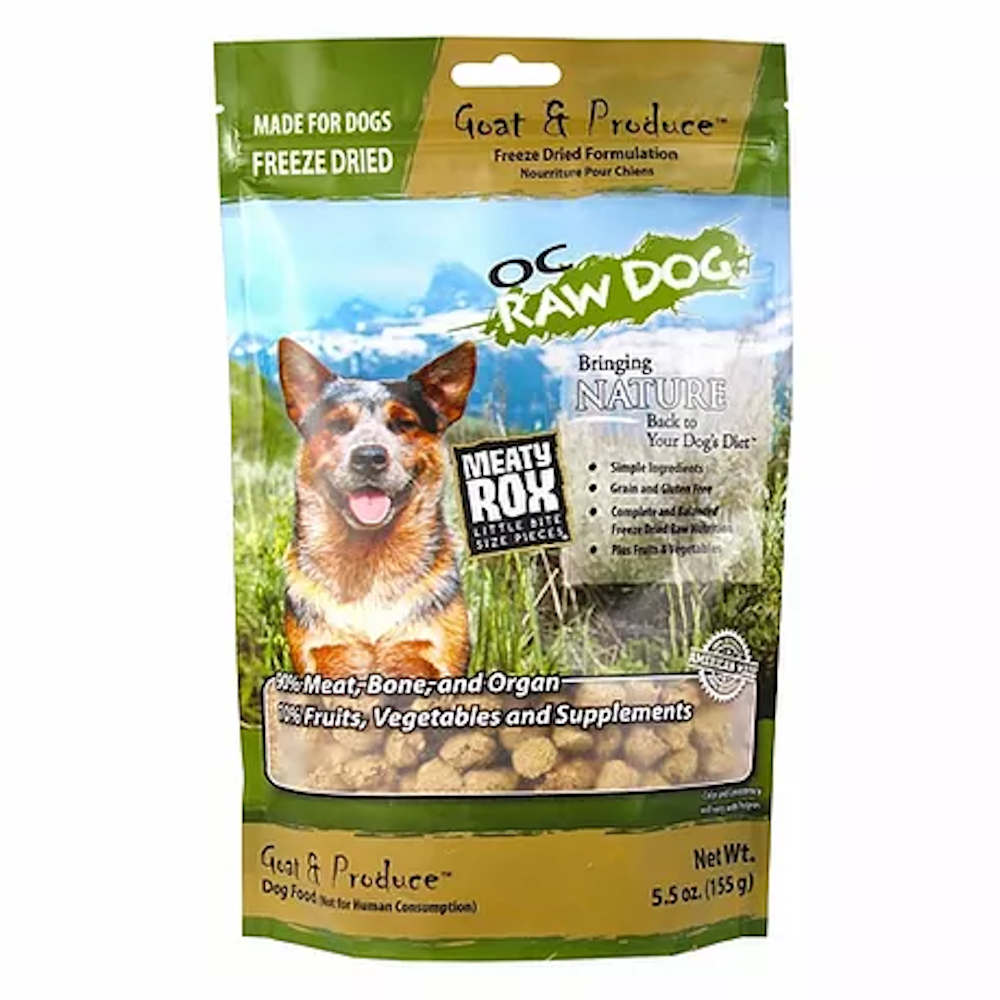 2 FOR $54: OC Raw Dog Meaty Rox Goat & Produce Freeze Dried Dog Food Topper 5.5oz - Kohepets