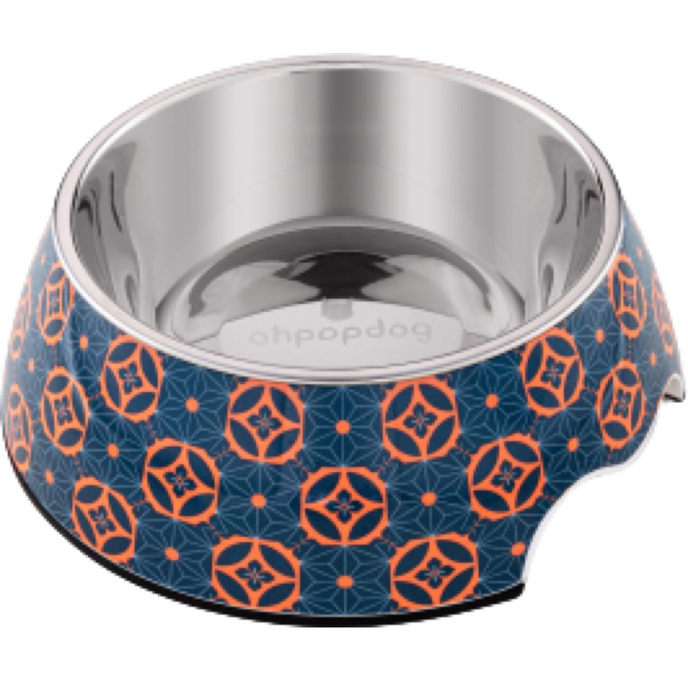 Ohpopdog Heritage Non-Slip Dog Bowl (Baba Navy 150) - Kohepets