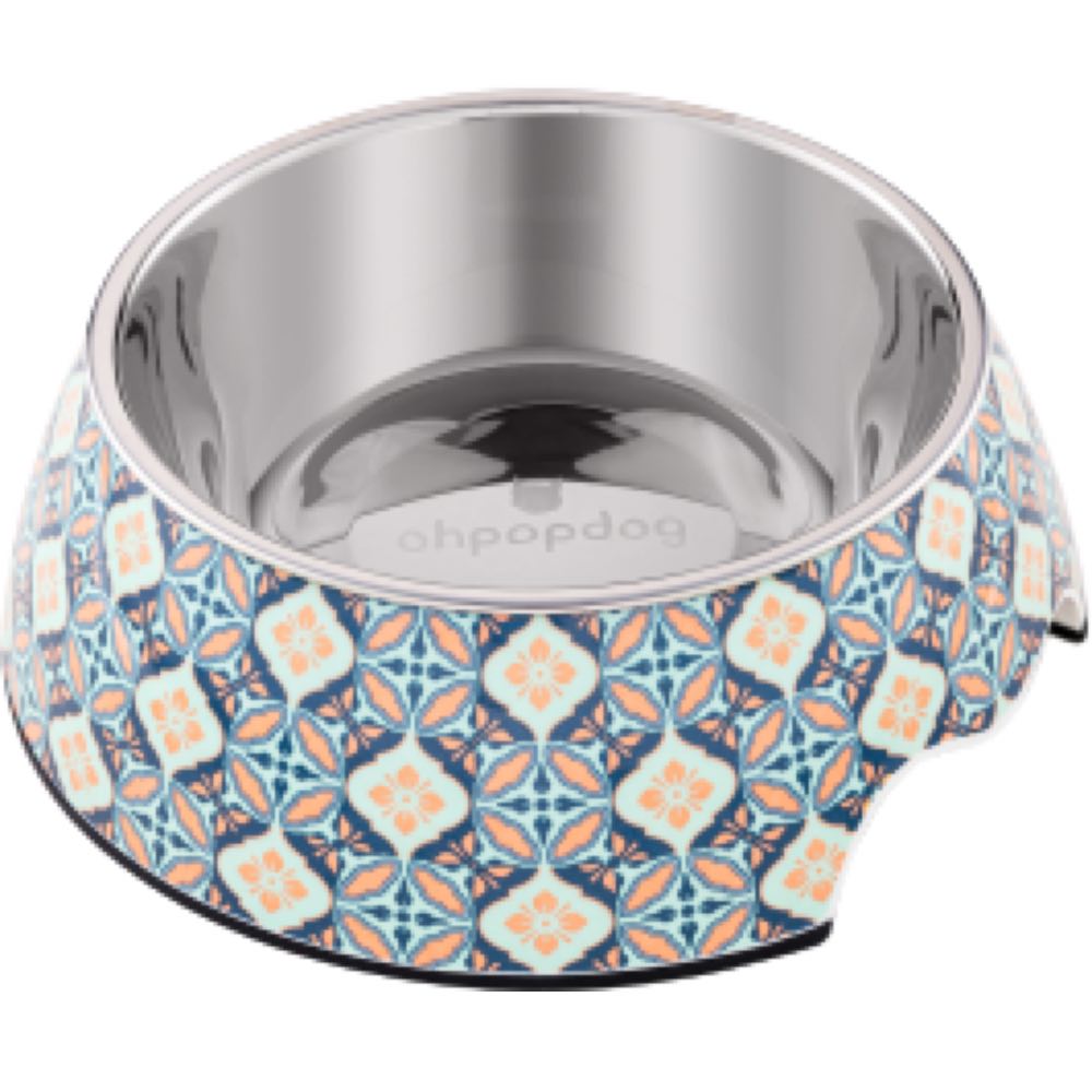 Ohpopdog Heritage Non-Slip Dog Bowl (Bunga Peach 6) - Kohepets