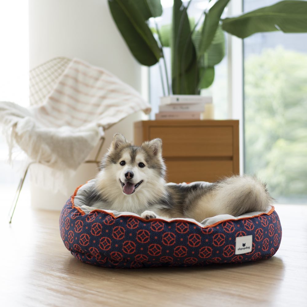 Ohpopdog Heritage Reversible Dog Bed (Baba Navy 150) - Kohepets