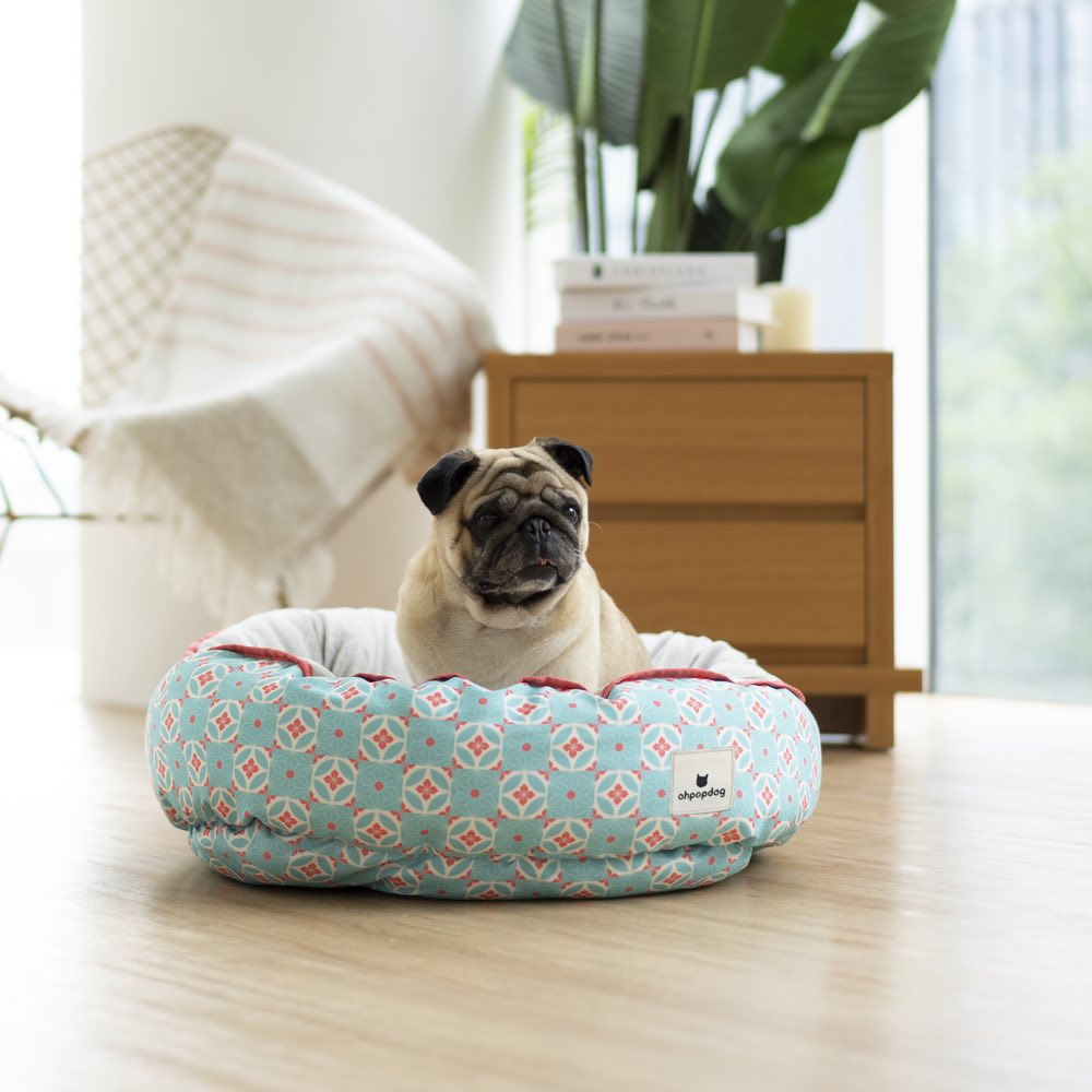 Ohpopdog Heritage Reversible Dog Bed (Straits Mint 17) - Kohepets