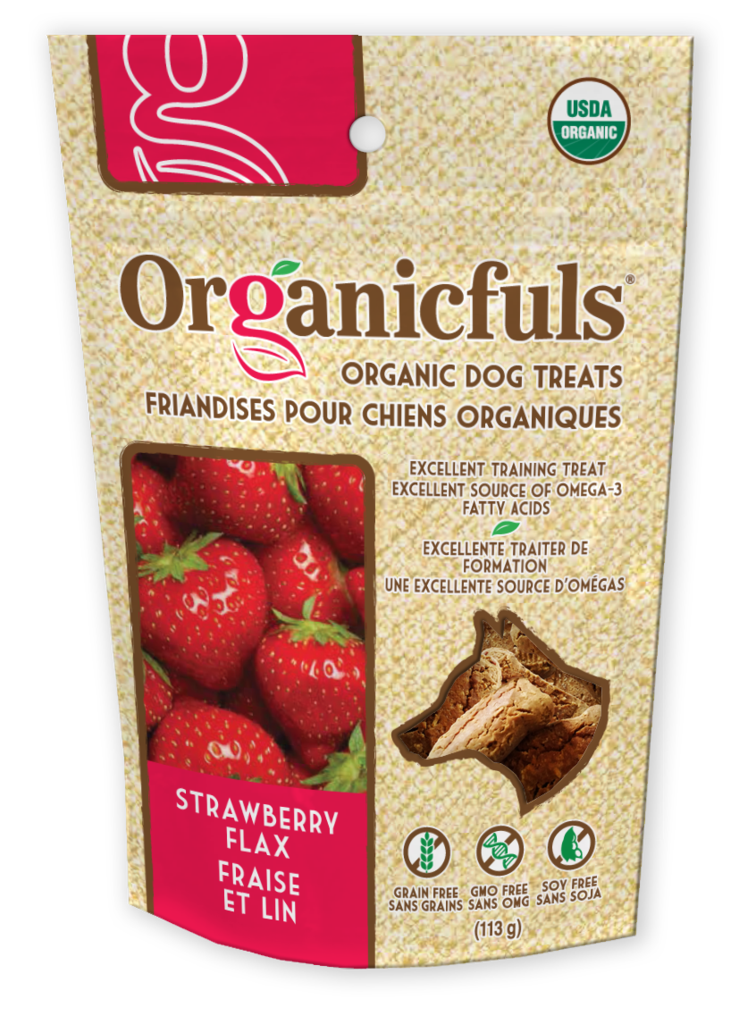 Organicfuls Strawberry Flax Organic Dog Treats 113g - Kohepets