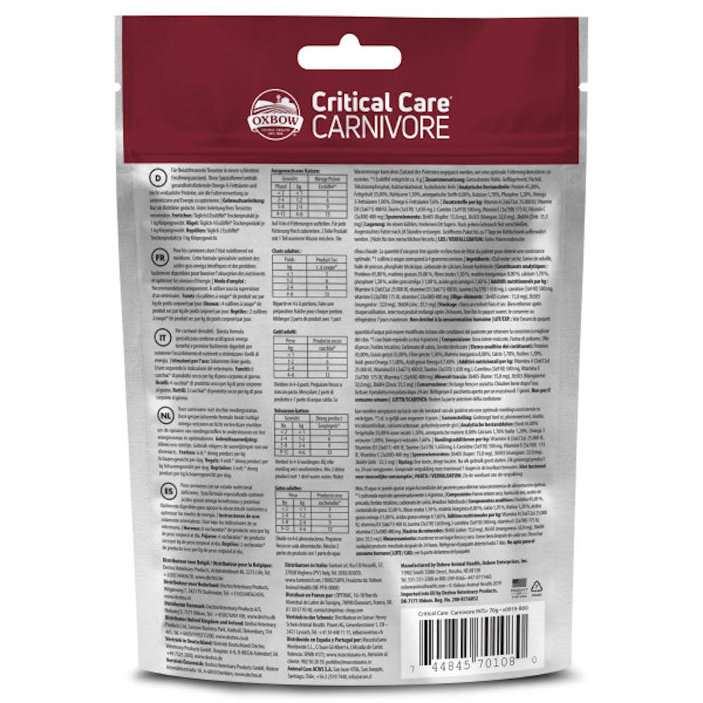 Oxbow Carnivore Care Small Animals Recovery Food 70g - Kohepets