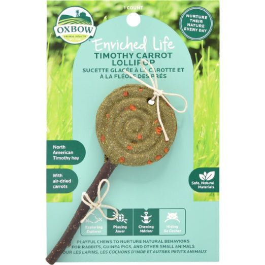 Oxbow Enriched Life Timothy Lollipop Chew Toy For Small Animals (Carrot) - Kohepets