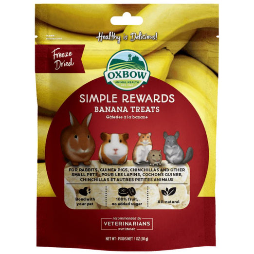 Oxbow Simple Rewards Banana Treats For Small Animals 30g - Kohepets