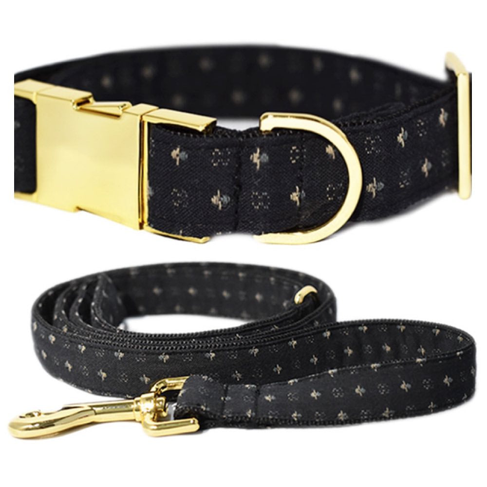 Pattefrenz Sprinkles Gold Collar & Leash Set (Medium) - Kohepets