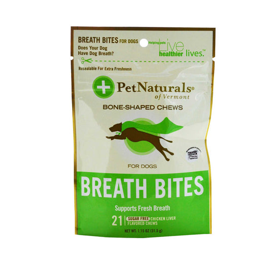 Pet Naturals of Vermont Breath Bites Chicken Liver Flavored Chews for Dogs, 2oz - Kohepets