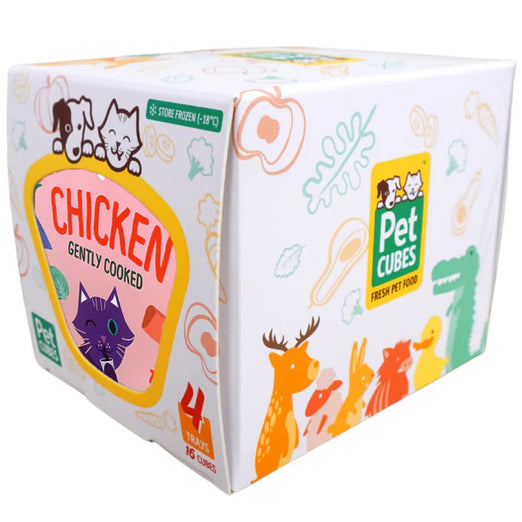 PetCubes Gently Cooked Chicken Frozen Cat Food 1.28kg Kohepets