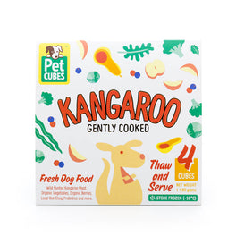 PetCubes Premium Complete Kangaroo Gently Cooked Frozen Dog Food 2.25kg - Kohepets