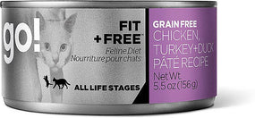 GO! Fit + Free Grain-Free Chicken, Turkey & Duck Pâté Canned Cat Food 156g