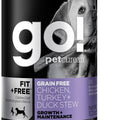 GO! Fit + Free Grain-Free Chicken, Turkey & Duck Stew Canned Dog Food 374g - Kohepets
