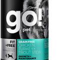 GO! Fit + Free Grain-Free Chicken, Turkey & Trout Stew Canned Dog Food 374g - Kohepets