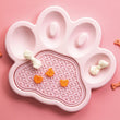 PetDreamHouse PAW 2-In-1 Interactive Slow Feeder For Cats & Dogs (Baby Pink Paw)