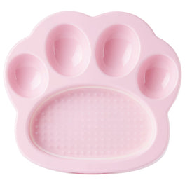 PetDreamHouse PAW 2-In-1 Mini Interactive Slow Feeder For Cats & Dogs (Baby Pink Paw)