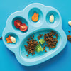 PetDreamHouse PAW 2-In-1 Mini Interactive Slow Feeder For Cats & Dogs (Blue Paw)