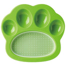 PetDreamHouse PAW 2-In-1 Mini Interactive Slow Feeder For Cats & Dogs (Green Paw)