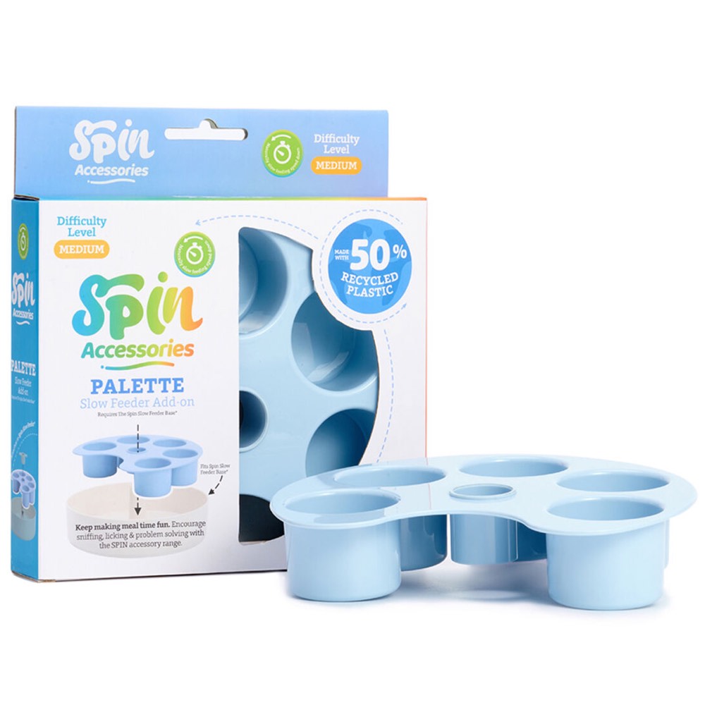 PetDreamHouse SPIN Accessories Interactive Slow Feeder Add-On For Cats & Dogs (Baby Blue Palette)