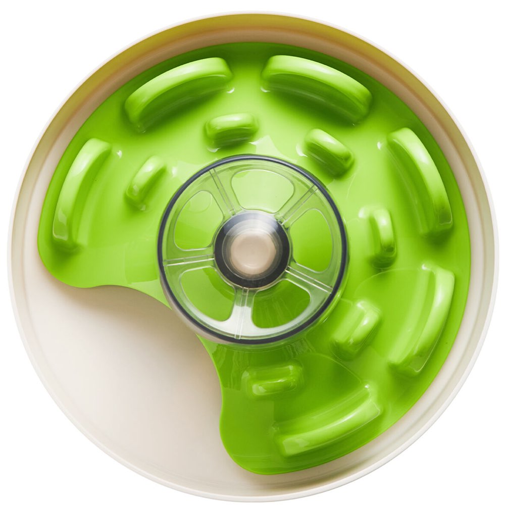 PetDreamHouse SPIN Interactive Slow Feeder For Cats & Dogs (Green UFO Maze)