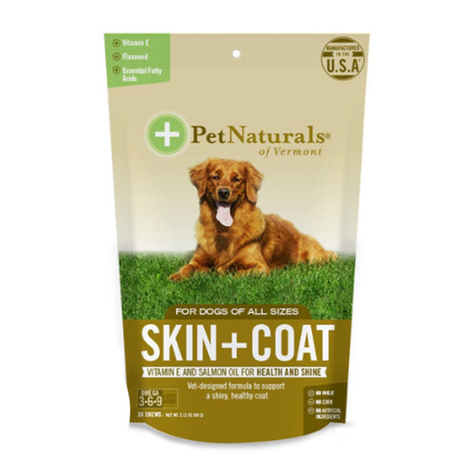 20% OFF: Pet Naturals of Vermont Skin + Coat for Dogs, 30 Chews - Kohepets