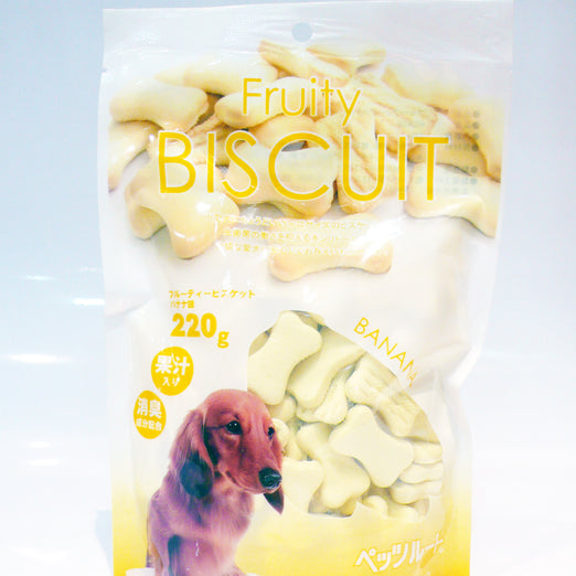 Petz Route Fruity Biscuits Banana Flavour Dog Treat 220g - Kohepets