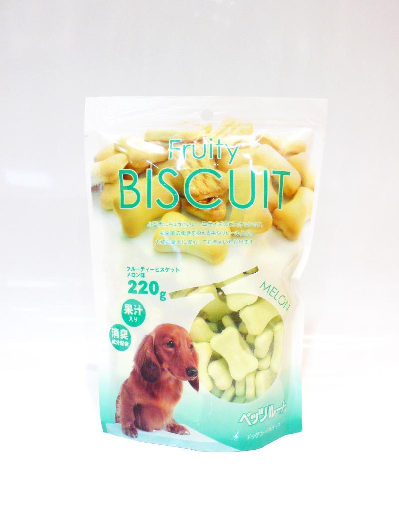 Petz Route Fruity Biscuits Melon Flavour Dog Treats 220g - Kohepets