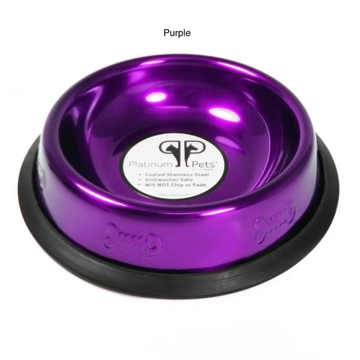 Platinum Pets Stainless Steel Embossed Non-Tip Cat Bowl - Kohepets