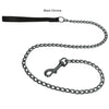 Platinum Pets Stainless Steel Chain Leash With Genuine Leather Handle 42" x 2.5mm - Kohepets