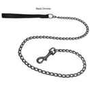 Platinum Pets Stainless Steel Chain Leash With Genuine Leather Handle 42