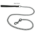 Platinum Pets Stainless Steel Chain Leash With Genuine Leather Handle 48" x 3mm - Kohepets