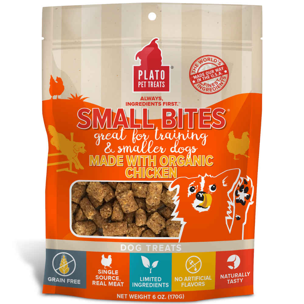 Plato Small Bites Chicken Grain Free Dog Treats 2.5oz - Kohepets