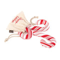 PLAY Holiday Classic Cheerful Candy Canes Plush Dog Toy - Kohepets