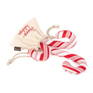 PLAY Holiday Classic Cheerful Candy Canes Plush Dog Toy