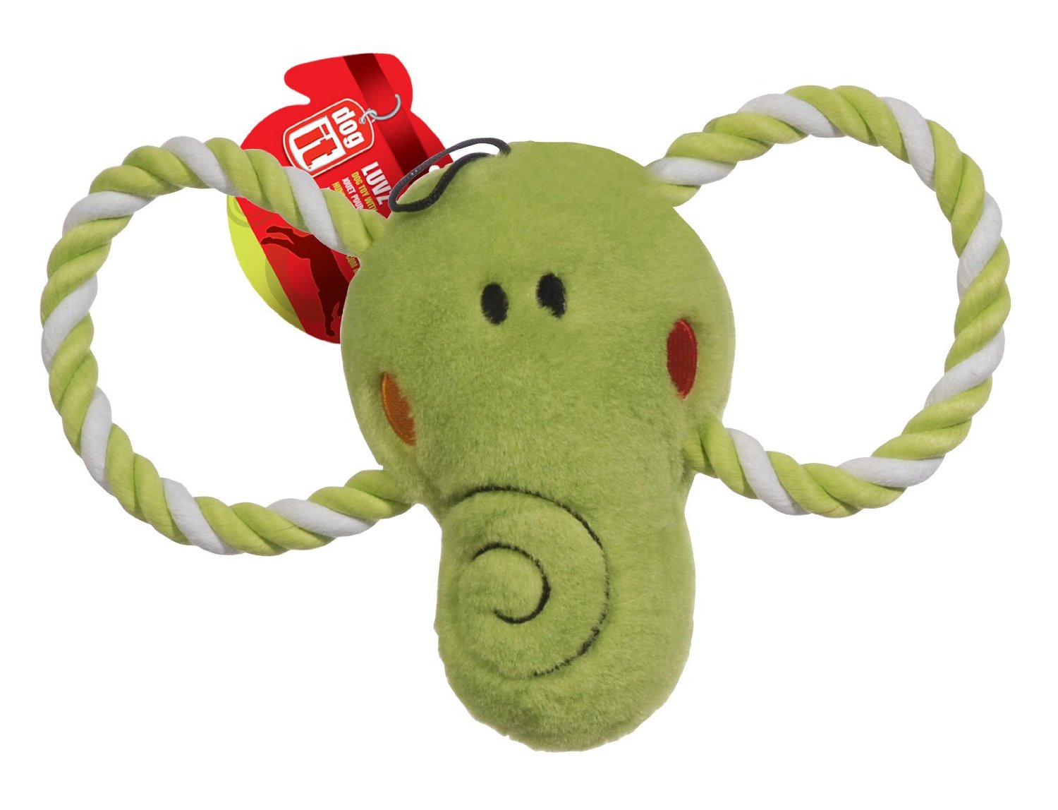 Dogit Luvz Plush Green Elephant Dog Toy - Kohepets