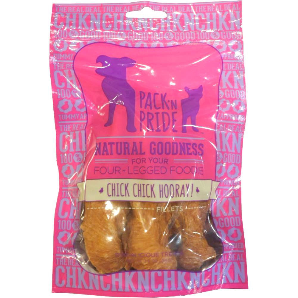 BUY 2 GET 1 FREE: Pack 'N Pride Chick Chick Hooray! Chicken Fillets Dog Treats 99g - Kohepets