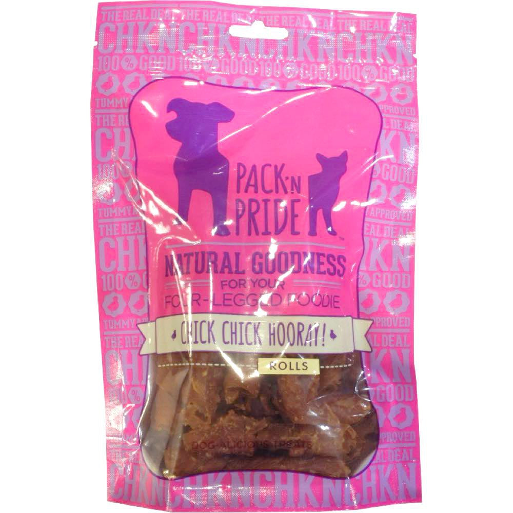 Pack 'N Pride Chick Chick Hooray! Chicken Rolls Dog Treats 99g - Kohepets