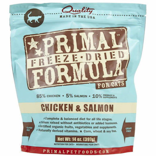 'BUNDLE DEAL: Primal Freeze Dried Feline Chicken & Salmon Formula Cat Food 14oz - Kohepets