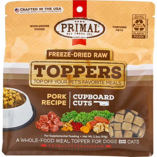 Primal Cupboard Cuts Pork Grain-Free Freeze-Dried Raw Food Toppers For Dogs & Cats