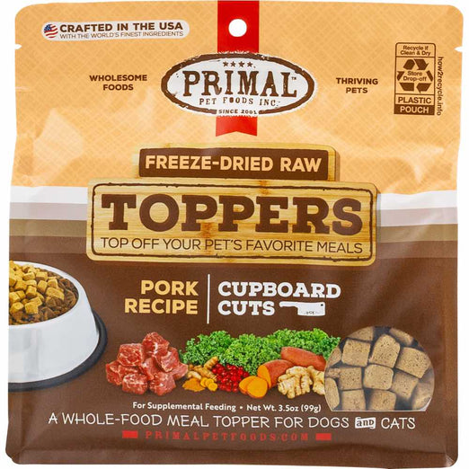 Primal Cupboard Cuts Pork GrainFree FreezeDried Raw Food Toppers For
