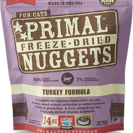 'BUNDLE DEAL: Primal Freeze Dried Feline Turkey Formula Cat Food 14oz - Kohepets