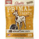 Primal Dry Roasted Venison Lung Snaps Dog Treat 2oz