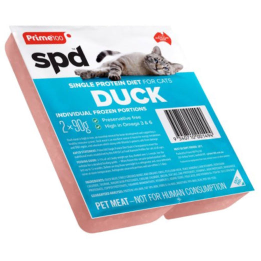 Prime100 SPD Duck Frozen Raw Cat Food 180g - Kohepets